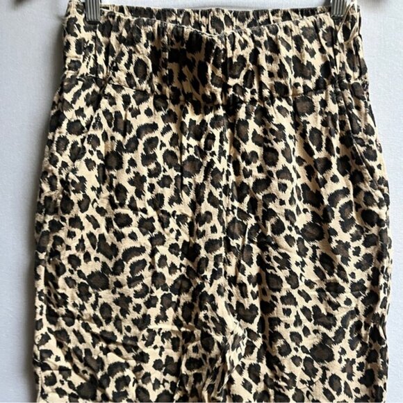 Zara Leopard pull on trouser joggers Sz M - Picture 4 of 11